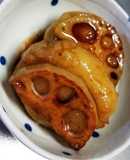 じゃがいも餅の蓮根はさみ焼き