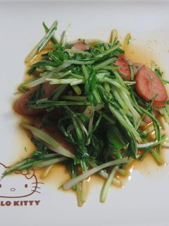 ウインナーと水菜の炒め物-レシピのメイン写真