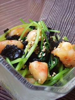 三つ葉と海老の海苔わさび醤油あえ-レシピのメイン写真