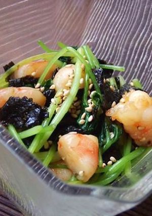三つ葉と海老の海苔わさび醤油あえ-レシピのメイン写真