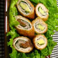 รูปของ お弁当に♪薄切り肉でロールカツ