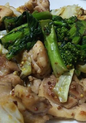 春野菜と鶏もも肉のマスタード炒め-レシピのメイン写真