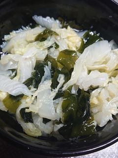 めっちゃ簡単☆白菜とワカメの酢物風お浸し-レシピのメイン写真