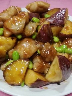 サツマイモと鶏もも肉の甘辛炒め-レシピのメイン写真