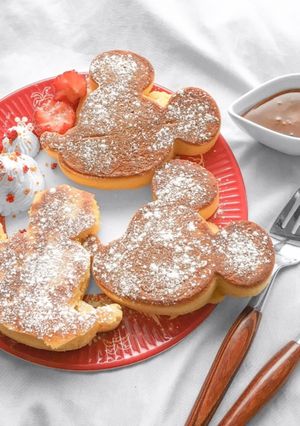 ダイソーの型で!ミッキーパンケーキ-レシピのメイン写真