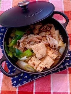 焼き豆腐と豚肉のすき焼き風煮-レシピのメイン写真