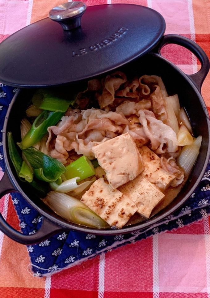 焼き豆腐と豚肉のすき焼き風煮-レシピのメイン写真