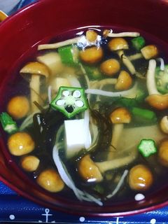 簡単!なめこオクラもずくスープ-レシピのメイン写真