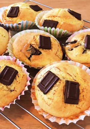 簡単!HMと米油でふんわりチョコマフィン-レシピのメイン写真