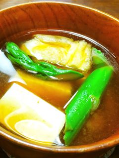 アスパラガス、豆腐、薄揚げのお味噌汁-レシピのメイン写真
