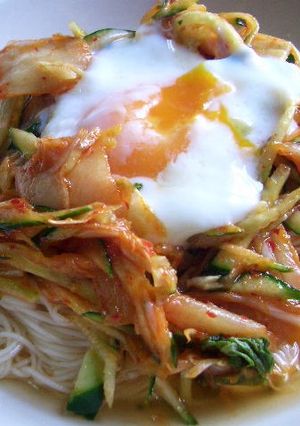 キムチとたっぷり野菜の韓国風そうめん-レシピのメイン写真