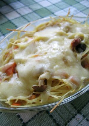 タイカレーで　スパゲッティーグラタン-レシピのメイン写真