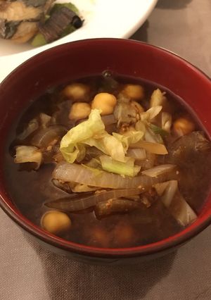 ★ひよこ豆とキャベツと玉ねぎのお味噌汁★-レシピのメイン写真
