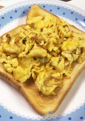 朝食に☆なめたけタマゴトースト-レシピのメイン写真