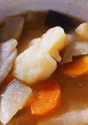 体、温まる味噌味すいとん-レシピのメイン写真