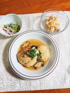 おからを入れて作ったあんかけハンバーグ-レシピのメイン写真