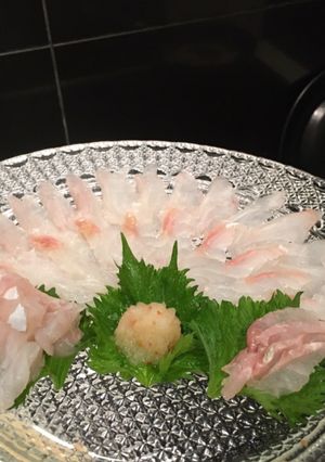 マゴチ刺身をもみじ下ろし&ポン酢で-レシピのメイン写真