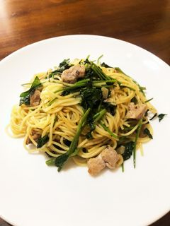 鶏肉と空芯菜のパスタ-レシピのメイン写真