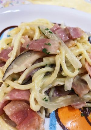 ワンパンでベーコンときのこのチーズパスタ-レシピのメイン写真