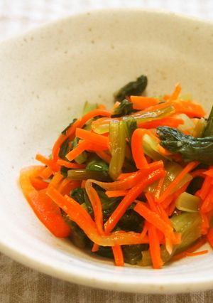 小松菜・にんじんわさび和え酢の物♪-レシピのメイン写真