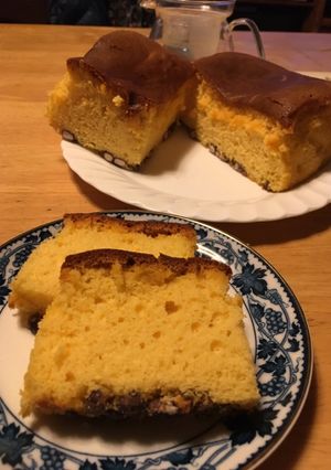 めりーさんのふんわりカステラ 小豆入り-レシピのメイン写真