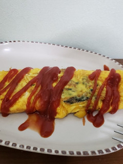 リメイク朝御飯ヘルシーほうれん草オムレツ-レシピのメイン写真