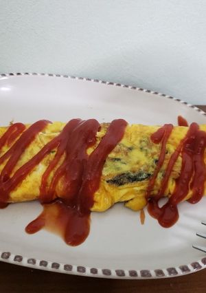 リメイク朝御飯ヘルシーほうれん草オムレツ-レシピのメイン写真