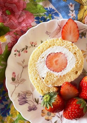いちごロールケーキ 22カットとれます-レシピのメイン写真