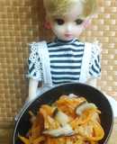 リカちゃん♡人参 椎茸 甘酢入り納豆炒め