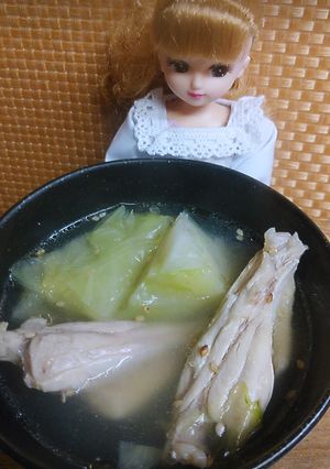 リカちゃん♡手羽中キャベツ白湯スープ鍋-レシピのメイン写真