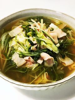 水菜とハムの煮浸し-レシピのメイン写真