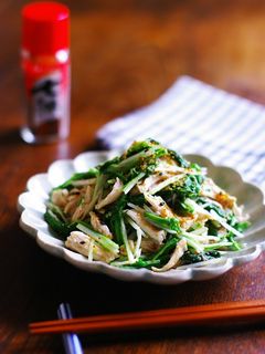 水菜と鶏ささみのポン酢七味とうがらし和え-レシピのメイン写真