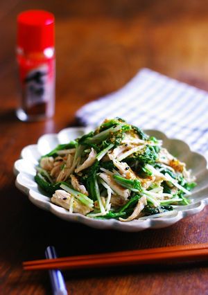 水菜と鶏ささみのポン酢七味とうがらし和え-レシピのメイン写真