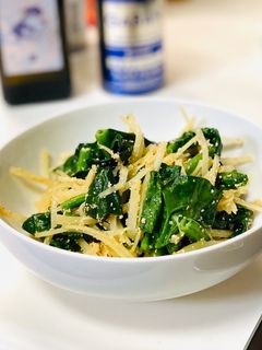 ほうれん草とじゃがいもの明太バター炒め-レシピのメイン写真