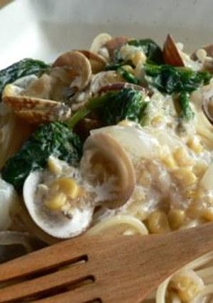 アサリとクリームコーンのパスタ-レシピのメイン写真