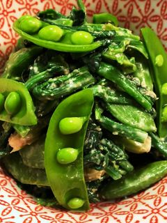 ほうれん草とスナップえんどうの和え物-レシピのメイン写真