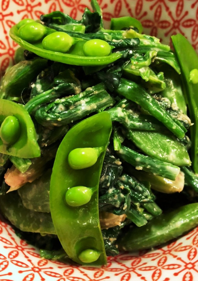 ほうれん草とスナップえんどうの和え物-レシピのメイン写真