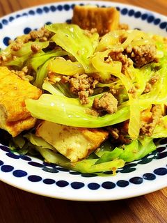 豚ひき肉と厚揚げの中華炒め-レシピのメイン写真