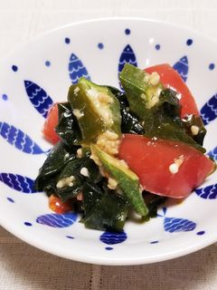 ☆オクラ・わかめ・トマト♪醤油麹和え☆-レシピのメイン写真