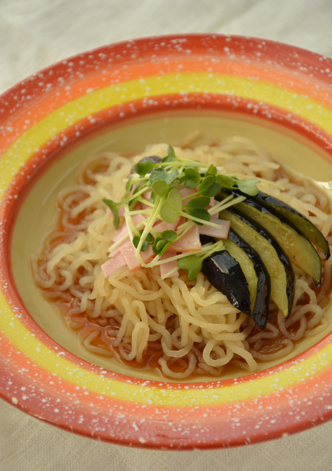 揚げなすとこんにゃく麺の冷やしそば風-レシピのメイン写真