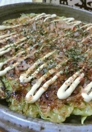 片栗粉でもっちり☆キャベツだけお好み焼き-レシピのメイン写真