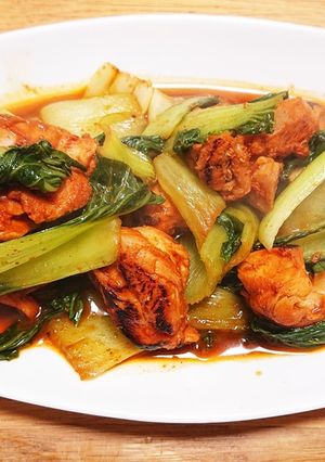 鳥モモ肉とチンゲン菜のコチュジャン炒め☆-レシピのメイン写真