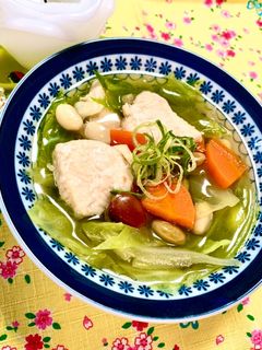疲労回復!鶏胸肉と大豆と野菜の和風スープ-レシピのメイン写真