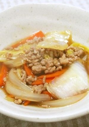 白菜と豚ひき肉の中華あん炒め!すぐできる-レシピのメイン写真