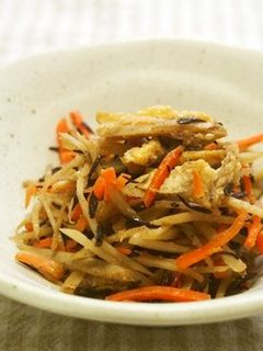 ゴボウとひじきの煮物♪-レシピのメイン写真