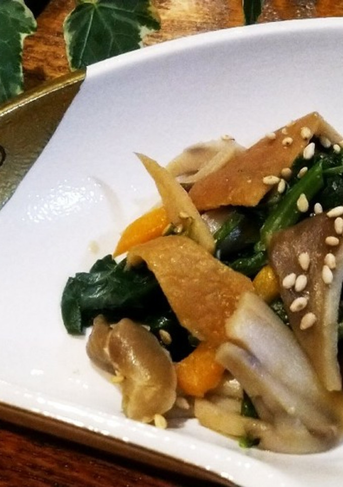 ほうれん草と舞茸、板麩の和え物-レシピのメイン写真