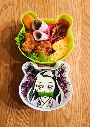 鬼滅の刃 禰豆子 ねずこ 簡単キャラ弁-レシピのメイン写真