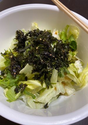 韓国のりのレタスサラダ-レシピのメイン写真