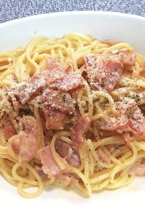 安く手軽に本格濃厚カルボナーラ*･-レシピのメイン写真