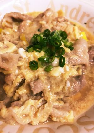 豚こまde親子煮風-レシピのメイン写真